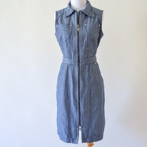 Denim Shift Zipper Dress